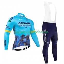 Maillot y Culotte Largos con Tirantes Astana Qazaqstan 2024 Team Hombres