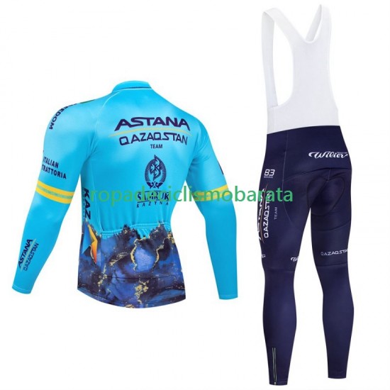 Maillot y Culotte Largos con Tirantes Astana Qazaqstan 2024 Team Hombres