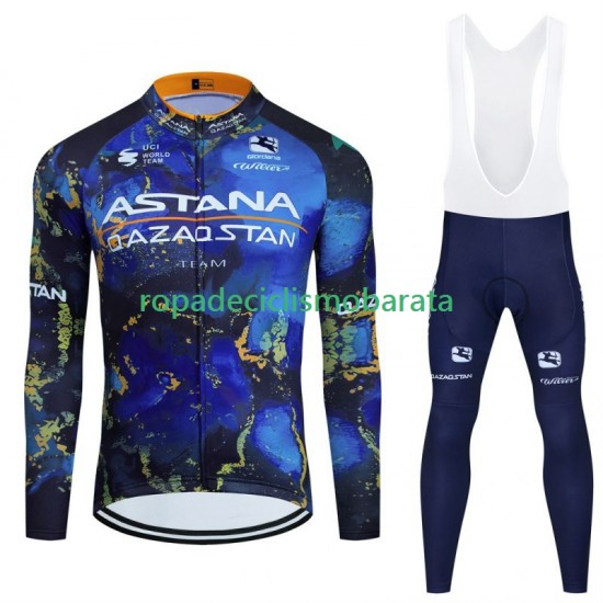 Maillot y Culotte Largos con Tirantes Astana Qazaqstan 2024 Hombres