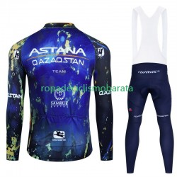 Maillot y Culotte Largos con Tirantes Astana Qazaqstan 2024 Hombres