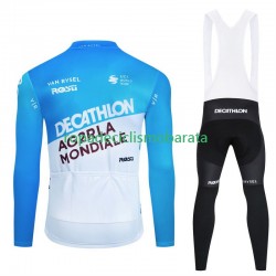 Maillot y Culotte Largos con Tirantes Decathlon Ag2R 2024 Hombres