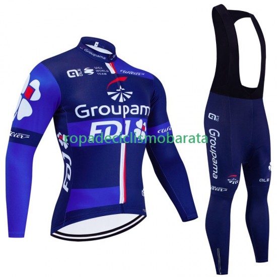 Maillot y Culotte Largos con Tirantes Fdj Groupama 2024 Hombres