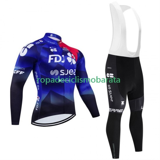 Maillot y Culotte Largos con Tirantes Fdj Suez 2024 Hombres
