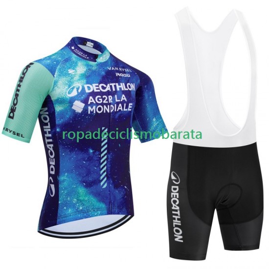 Maillot y Culotte con Tirantes Decathlon Ag2R 2024 Hombres N001