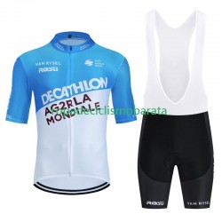 Maillot y Culotte con Tirantes Decathlon Ag2R 2024 Hombres