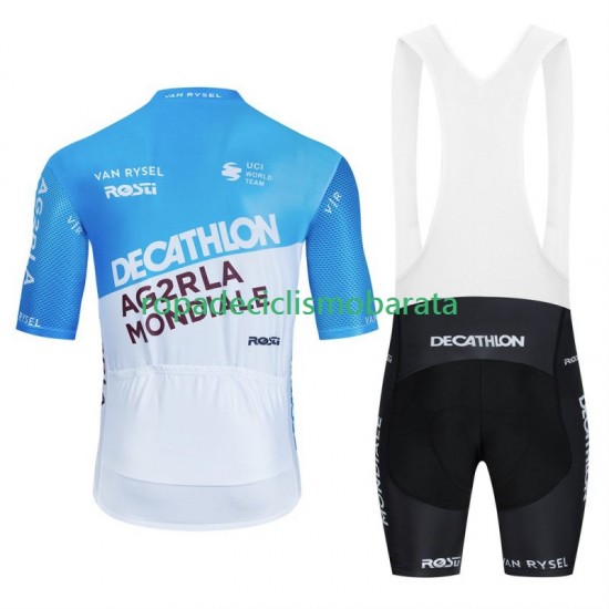 Maillot y Culotte con Tirantes Decathlon Ag2R 2024 Hombres