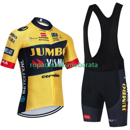 Maillot y Culotte con Tirantes Jumbo Visma 2023 Hombres