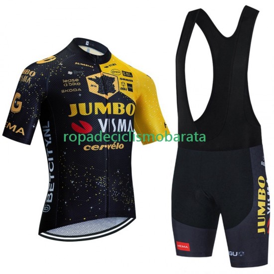 Maillot y Culotte con Tirantes Jumbo Visma Tdf Velodrome 2023 Hombres
