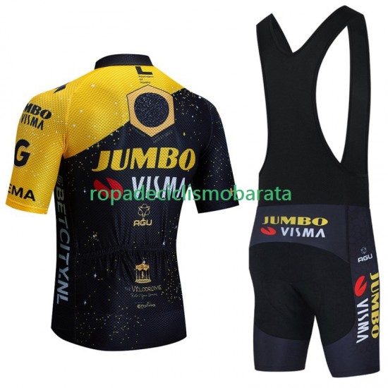 Maillot y Culotte con Tirantes Jumbo Visma Tdf Velodrome 2023 Hombres