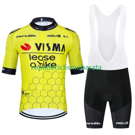 Maillot y Culotte con Tirantes Visma Lease A Bike 2024 Hombres