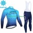 Invierno Maillot y Culotte Largos con Tirantes Astana Qazaqstan 2023 Hombres