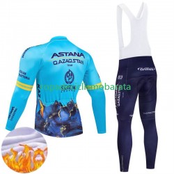 Invierno Maillot y Culotte Largos con Tirantes Astana Qazaqstan 2024 Team Hombres