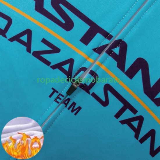 Invierno Maillot y Culotte Largos con Tirantes Astana Qazaqstan 2024 Team Hombres