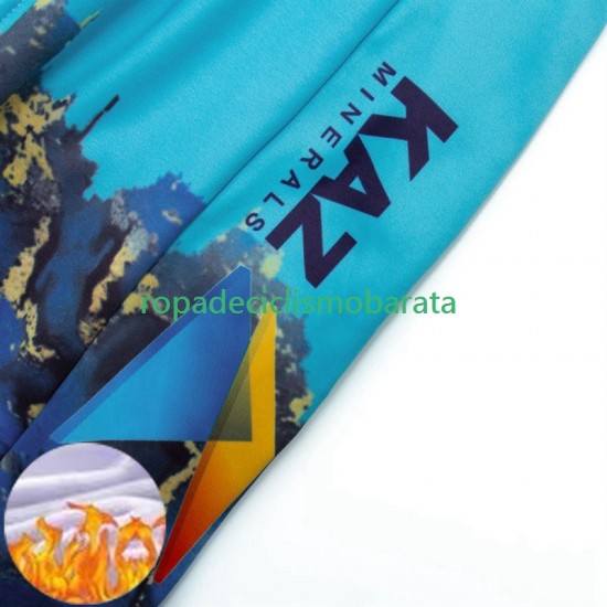 Invierno Maillot y Culotte Largos con Tirantes Astana Qazaqstan 2024 Team Hombres