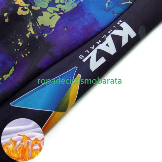 Invierno Maillot y Culotte Largos con Tirantes Astana Qazaqstan 2024 Hombres
