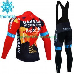 Invierno Maillot y Culotte Largos con Tirantes Bahrain Victorious 2023 Hombres