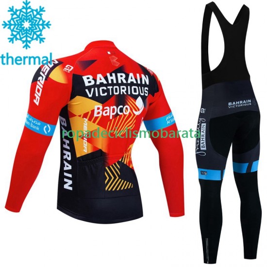 Invierno Maillot y Culotte Largos con Tirantes Bahrain Victorious 2023 Hombres