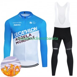 Invierno Maillot y Culotte Largos con Tirantes Decathlon Ag2R 2024 Hombres