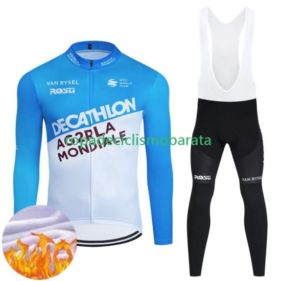 Invierno Maillot y Culotte Largos con Tirantes Decathlon Ag2R 2024 Hombres
