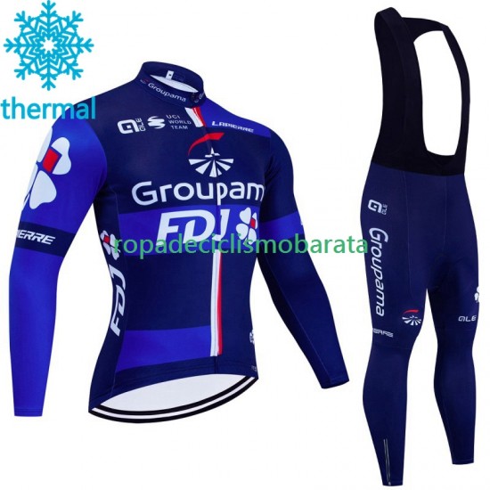 Invierno Maillot y Culotte Largos con Tirantes Fdj Groupama 2023 Hombres