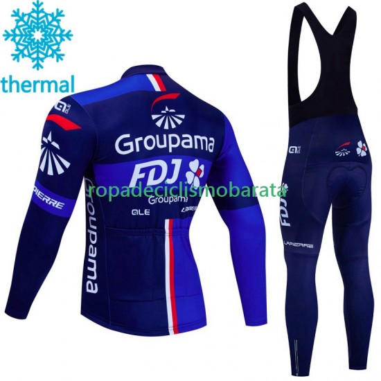 Invierno Maillot y Culotte Largos con Tirantes Fdj Groupama 2023 Hombres
