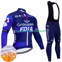 Invierno Maillot y Culotte Largos con Tirantes Fdj Groupama 2024 Hombres