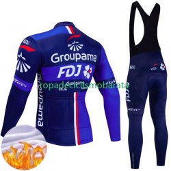 Invierno Maillot y Culotte Largos con Tirantes Fdj Groupama 2024 Hombres