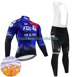 Invierno Maillot y Culotte Largos con Tirantes Fdj Suez 2024 Hombres
