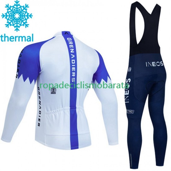 Invierno Maillot y Culotte Largos con Tirantes Ineos Grenadier 2023 Blanc Hombres