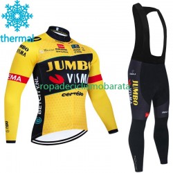 Invierno Maillot y Culotte Largos con Tirantes Jumbo Visma 2023 Hombres