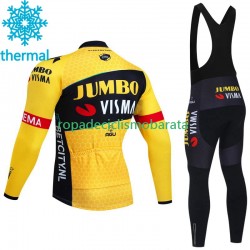 Invierno Maillot y Culotte Largos con Tirantes Jumbo Visma 2023 Hombres
