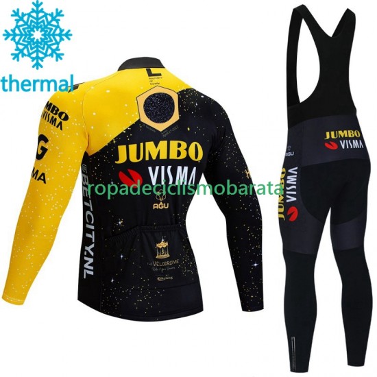 Invierno Maillot y Culotte Largos con Tirantes Jumbo Visma Tdf Velodrome 2023 Hombres
