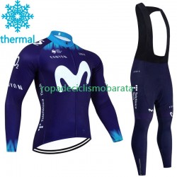 Invierno Maillot y Culotte Largos con Tirantes Movistar 2023 Hombres