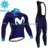Invierno Maillot y Culotte Largos con Tirantes Movistar 2023 Hombres