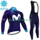 Invierno Maillot y Culotte Largos con Tirantes Movistar 2023 Hombres