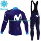 Invierno Maillot y Culotte Largos con Tirantes Movistar 2023 Hombres