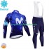 Invierno Maillot y Culotte Largos con Tirantes Movistar 2024 Hombres