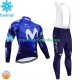 Invierno Maillot y Culotte Largos con Tirantes Movistar 2024 Hombres