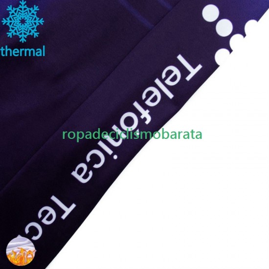 Invierno Maillot y Culotte Largos con Tirantes Movistar 2024 Hombres