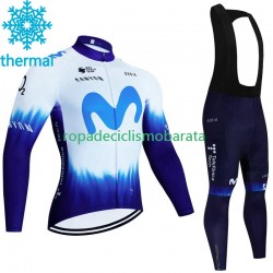 Invierno Maillot y Culotte Largos con Tirantes Movistar Iceberg 2023 Hombres