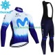 Invierno Maillot y Culotte Largos con Tirantes Movistar Iceberg 2023 Hombres