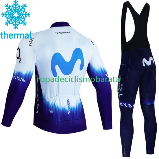 Invierno Maillot y Culotte Largos con Tirantes Movistar Iceberg 2023 Hombres