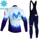 Invierno Maillot y Culotte Largos con Tirantes Movistar Iceberg 2023 Hombres