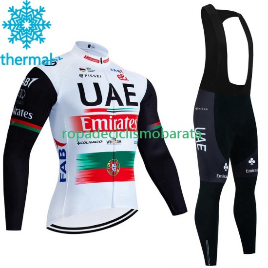 Invierno Maillot y Culotte Largos con Tirantes Uae Emirates 2023 Hombres N002