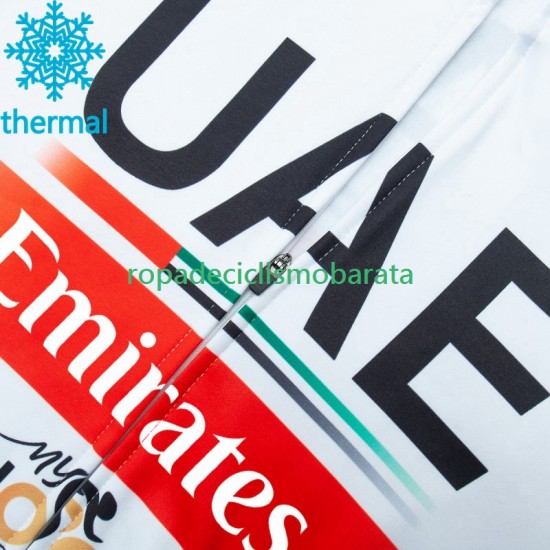 Invierno Maillot y Culotte Largos con Tirantes Uae Emirates 2023 Hombres