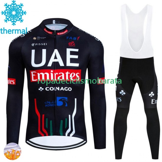 Invierno Maillot y Culotte Largos con Tirantes Uae Emirates 2024 Hombres N001
