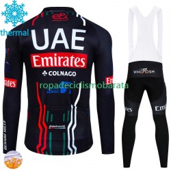 Invierno Maillot y Culotte Largos con Tirantes Uae Emirates 2024 Hombres N001