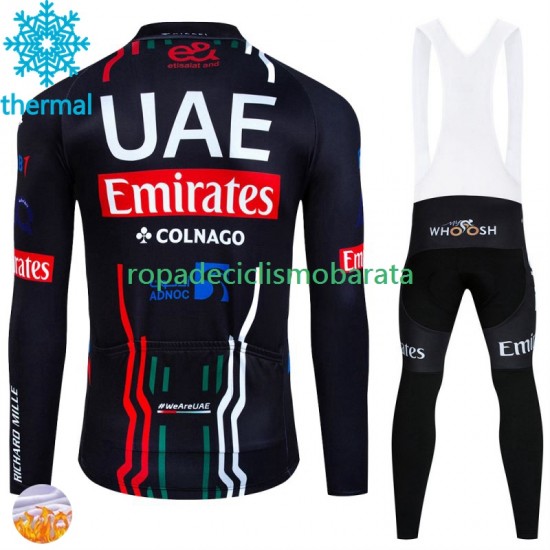 Invierno Maillot y Culotte Largos con Tirantes Uae Emirates 2024 Hombres N001