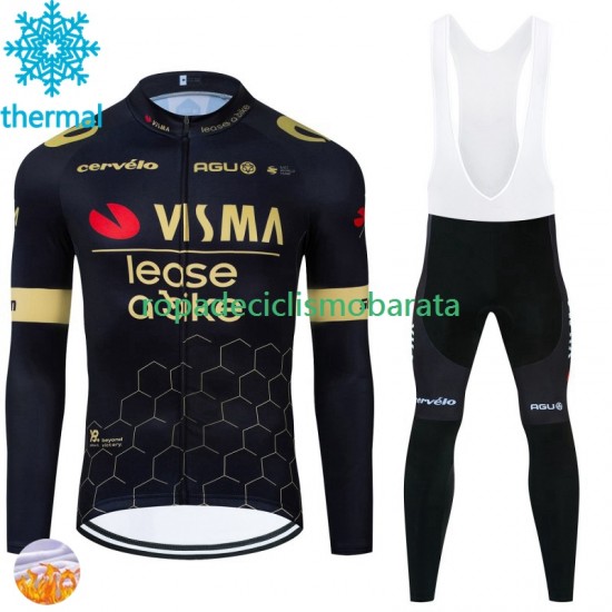 Invierno Maillot y Culotte Largos con Tirantes Visma Lease A Bike 2024 Hombres N001