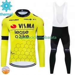 Invierno Maillot y Culotte Largos con Tirantes Visma Lease A Bike 2024 Hombres